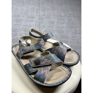 Alegria Lite Lula Woven Wonder Sling back Womens Colorful Sandals Sz 39